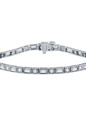 1.75 Carat Natural Diamond Fancy Bracelet G SI 14K White Gold 7''